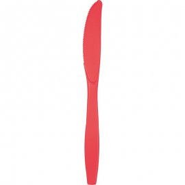 24 CUCHILLOS PLASTICO PREMIUM CORAL