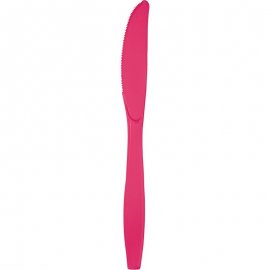 24 CUCHILLOS PLASTICO PREMIUM HOT MAGENTA