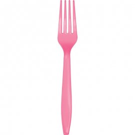 24 TENEDORES PLASTICO PREMIUM CANDY PINK