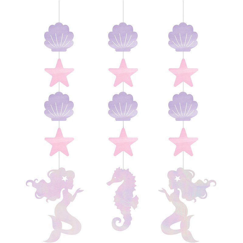 3 Decoraciones Colgantes Irid Mermaid Shine