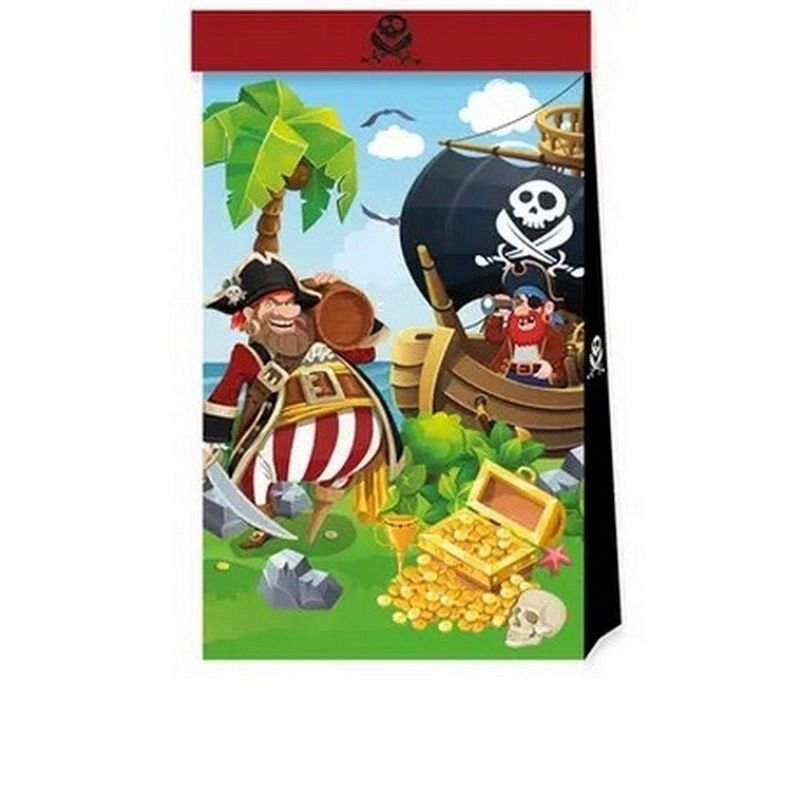 4 SACCHETTI DI CARTA DEI PIRATI DELL'ISOLA