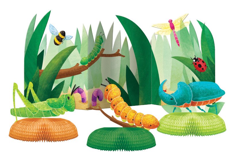 4 Centros de Mesa W/HC BIRTHDAY BUGS