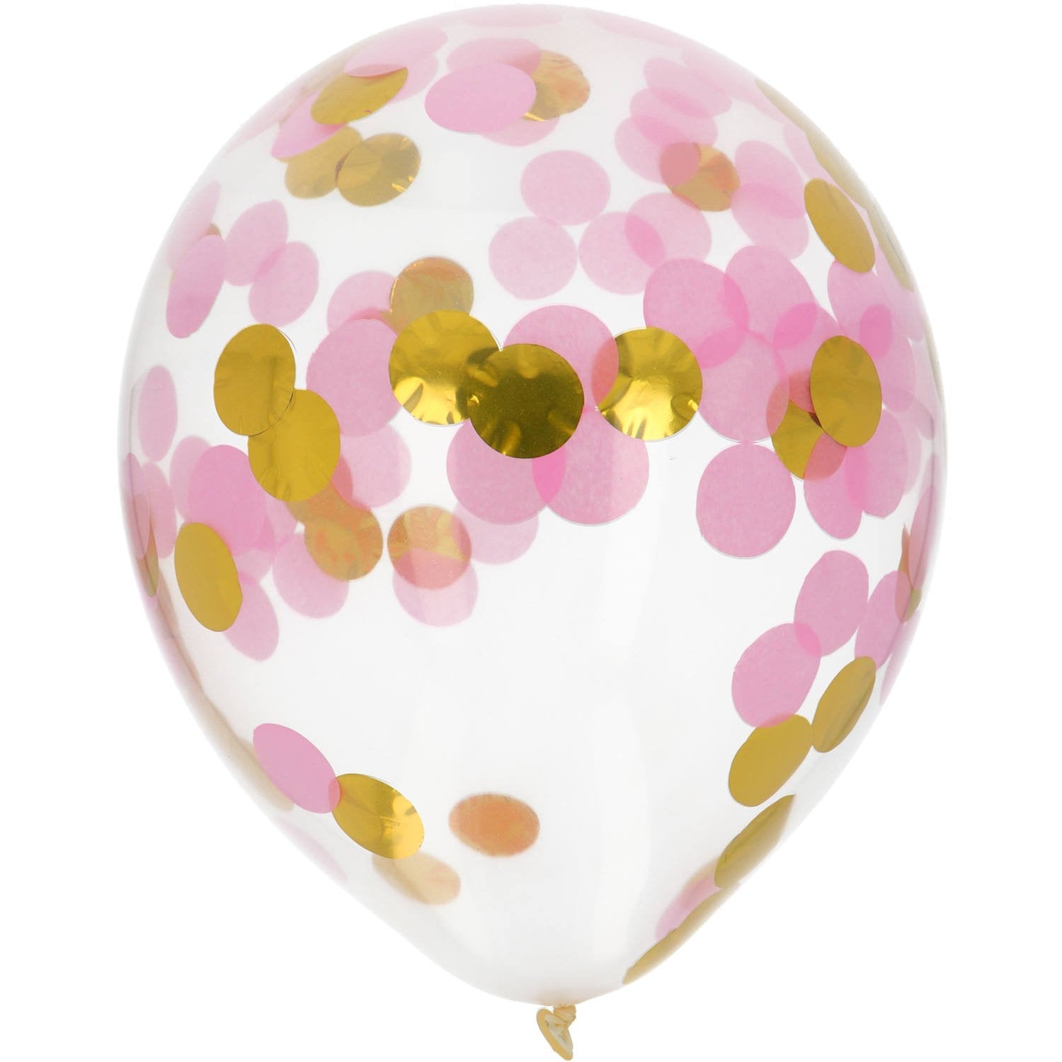 4 palloncini coriandoli oro e rosa da 30 cm