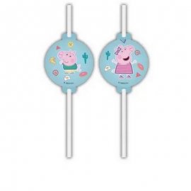 4 cannucce di carta di Peppa Pig