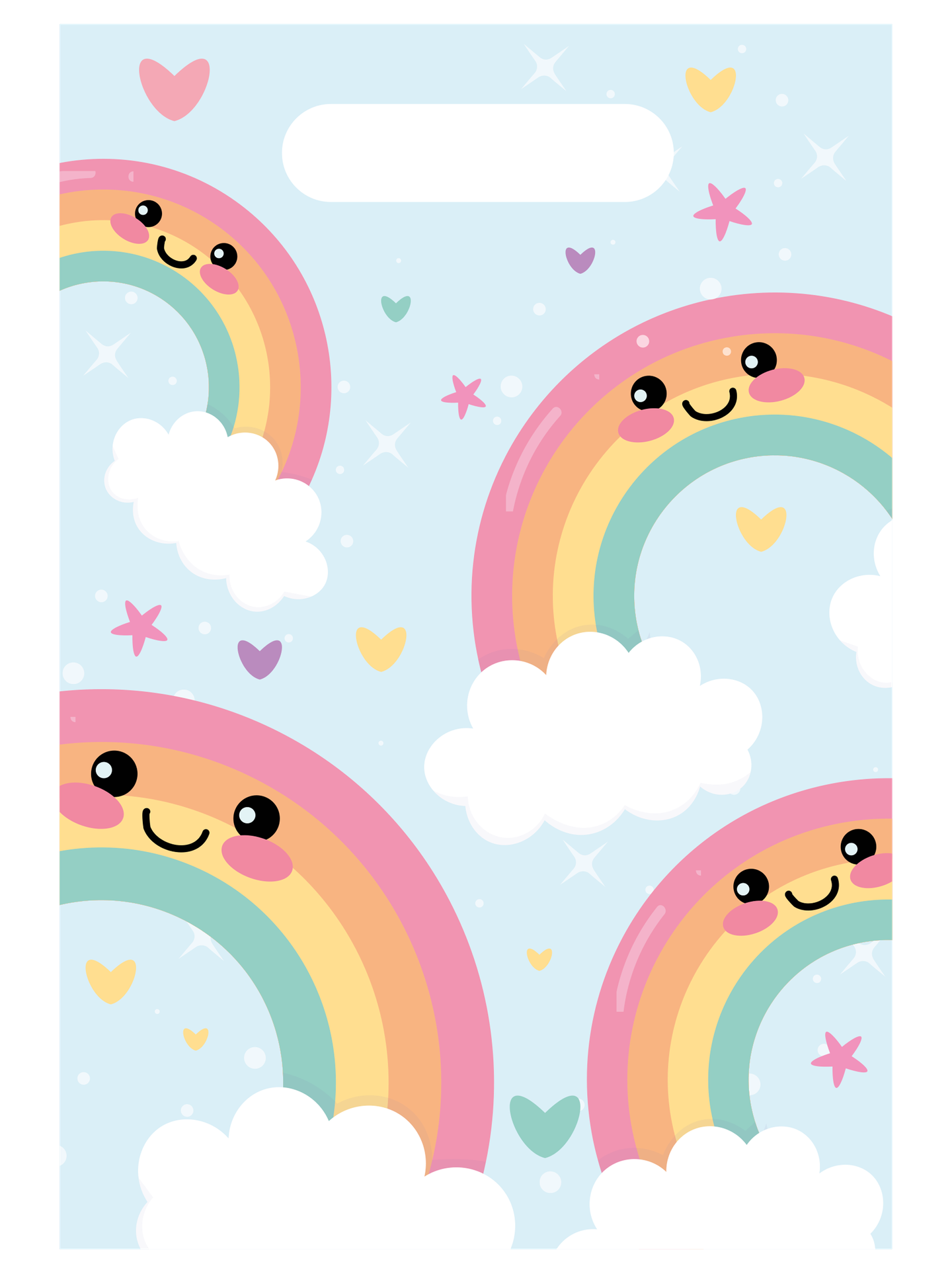6 SACCHETTI PER FESTA ARCOBALENO 16 X 23 CM