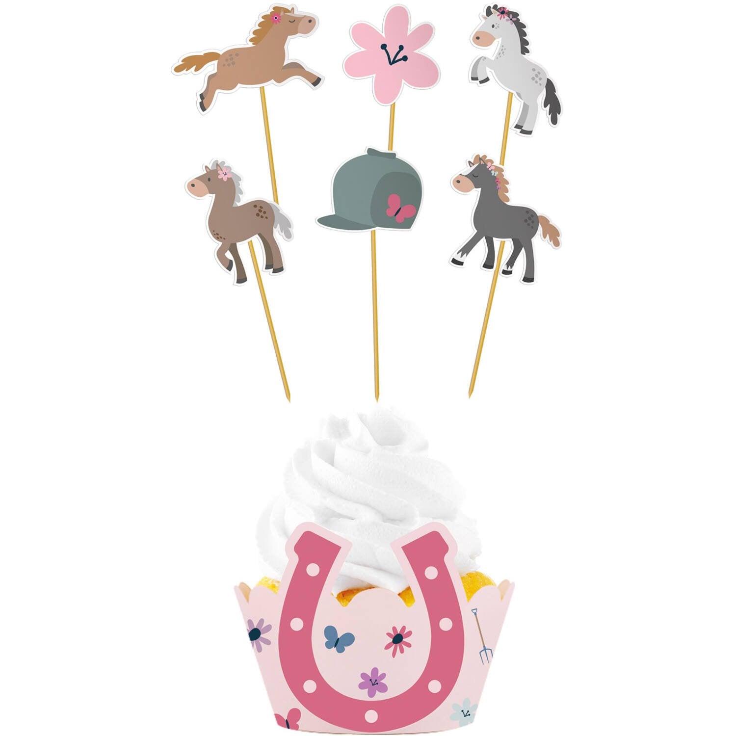 6 Cupcake Deco Horse
