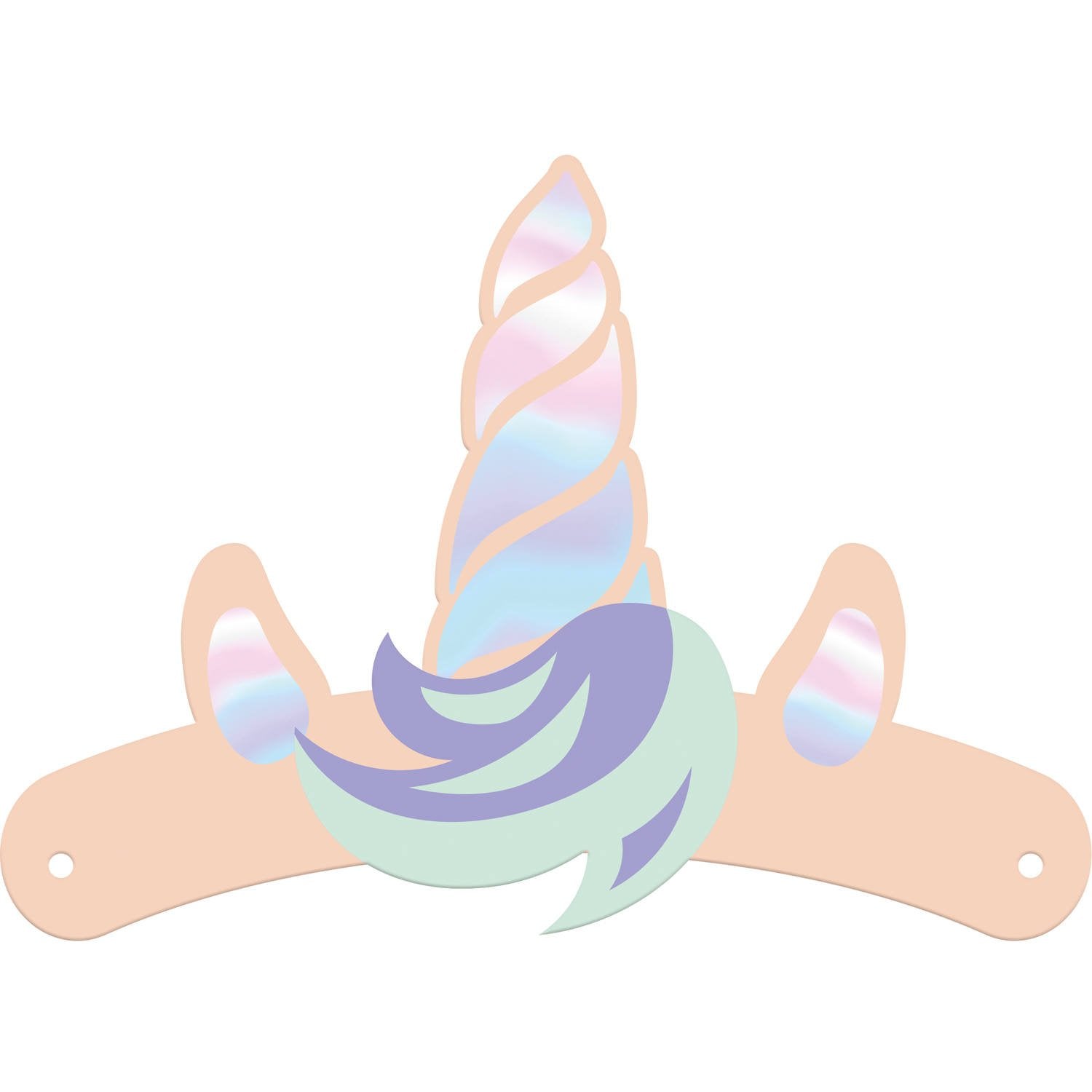 6 cerchietti di carta a forma di unicorno