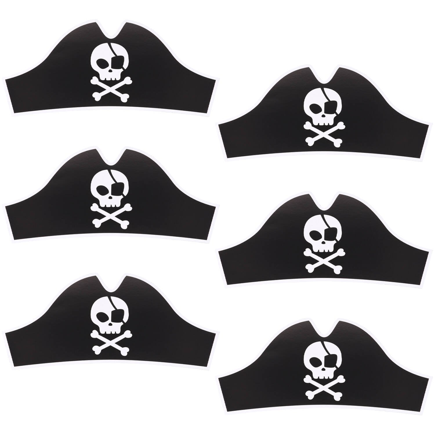 6 chapeaux de pirate 33,5 x 15 cm