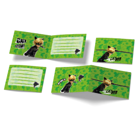 6 Invitaciones Cat Noir 240 x 80 mm