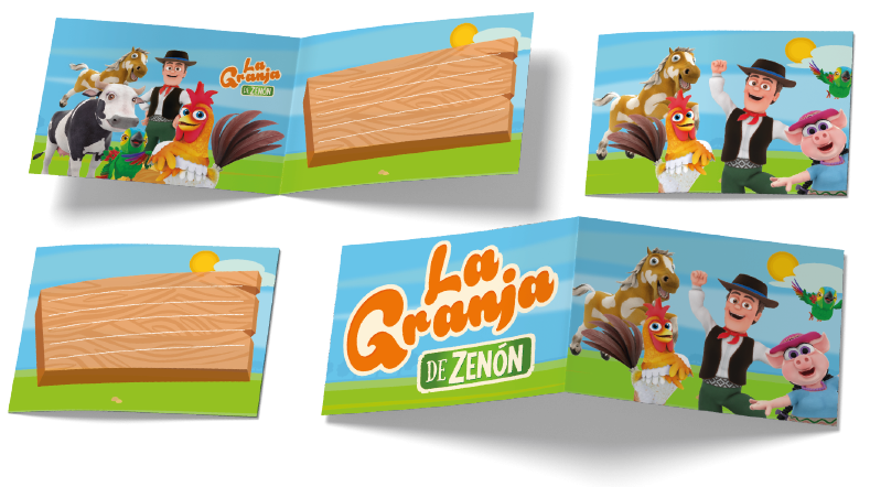 6 Invitaciones Granja De Zenon 240 x 80 mm