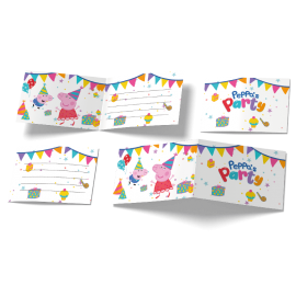 6 Invitaciones Peppa Pig 240 x 80 mm