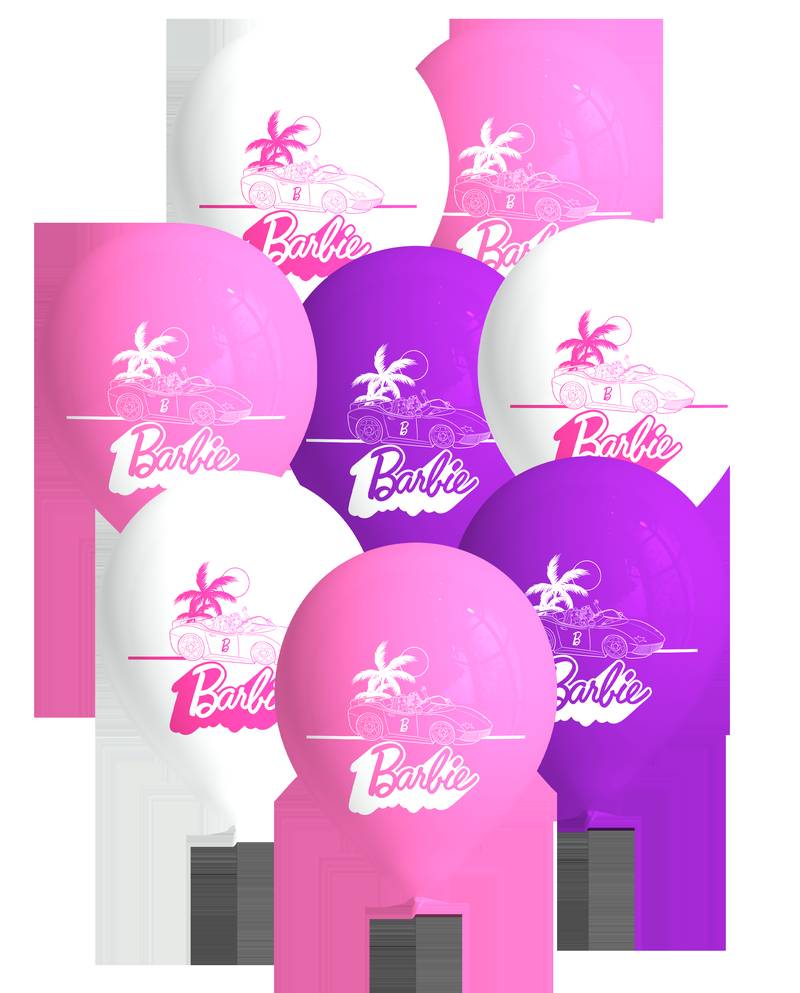 8 GLOBOS LATEX BARBIE