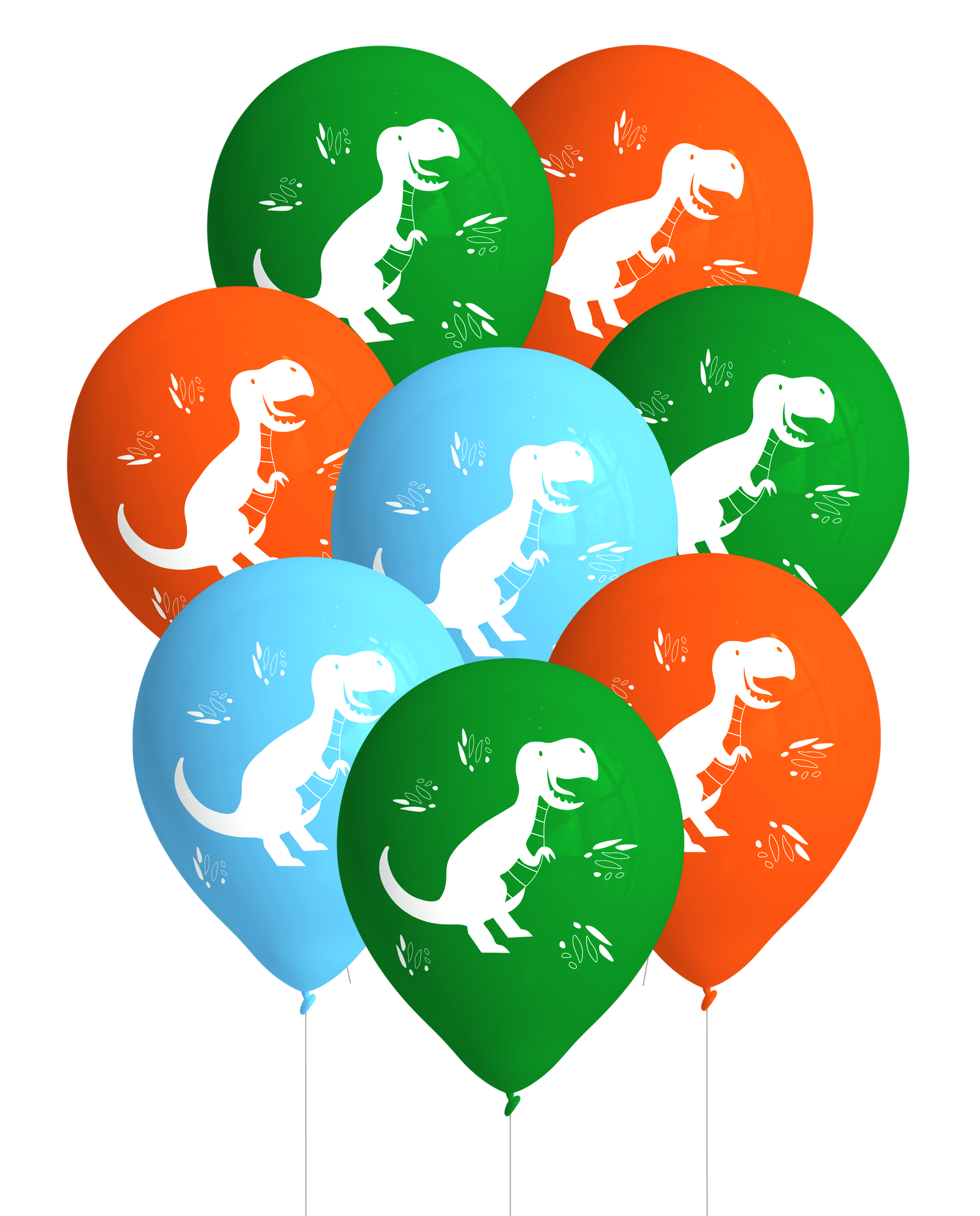 8 GLOBOS LATEX Funny Dinosaurs