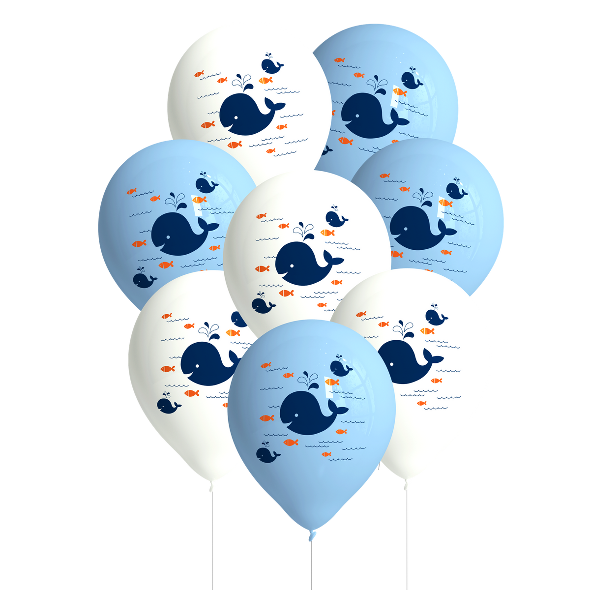 8 PALLONCINI IN LATTICE 27 CM LIL WHALE