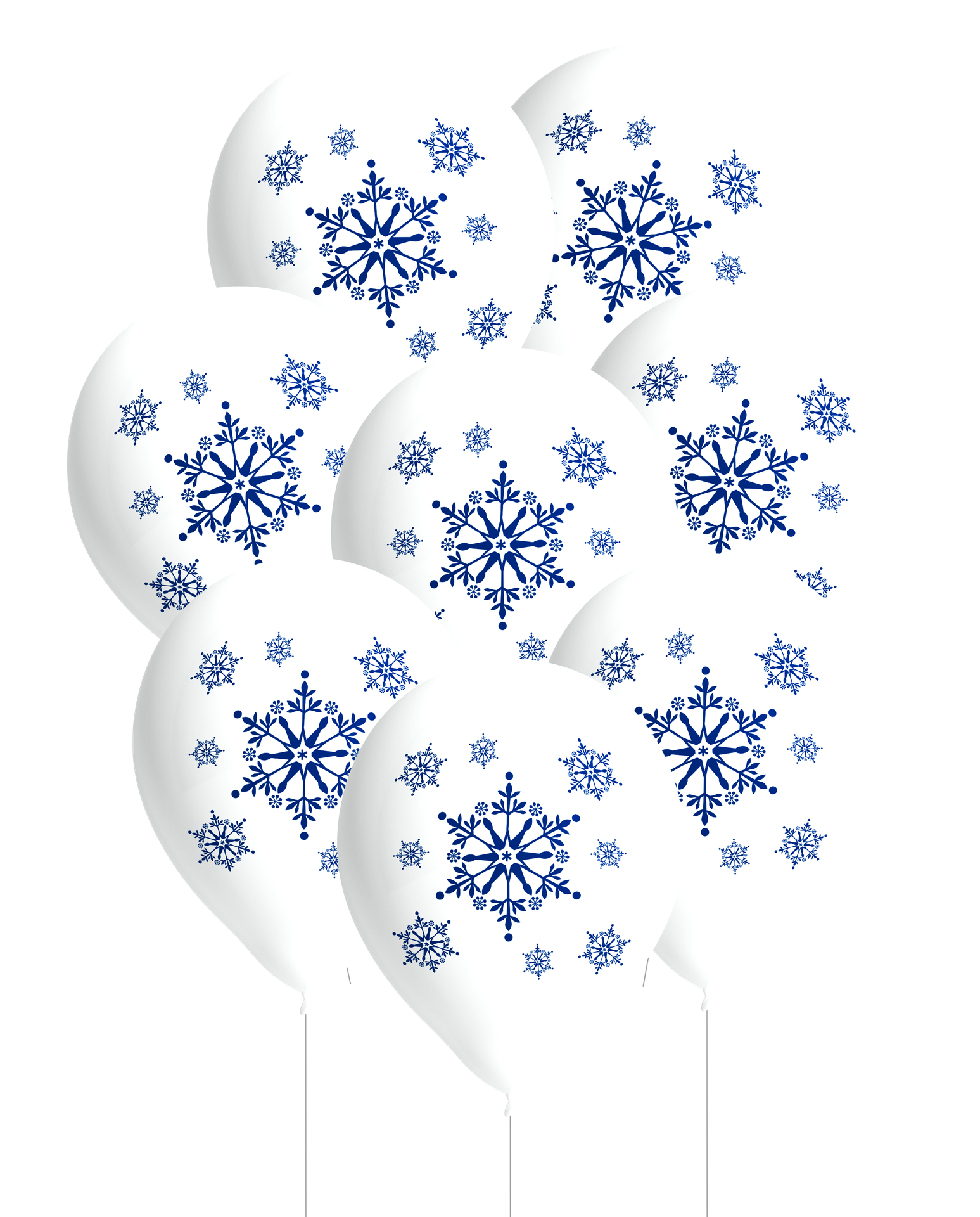 8 Globos de Latex 27 cm Snowflakes