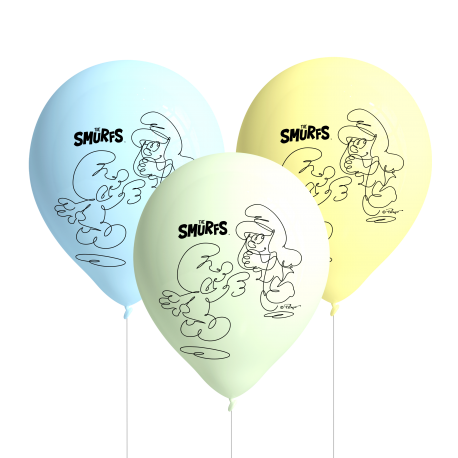 8 Globos Latex Pitufos