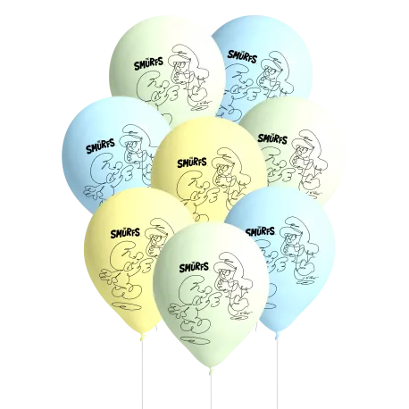 8 Globos Latex Pitufos