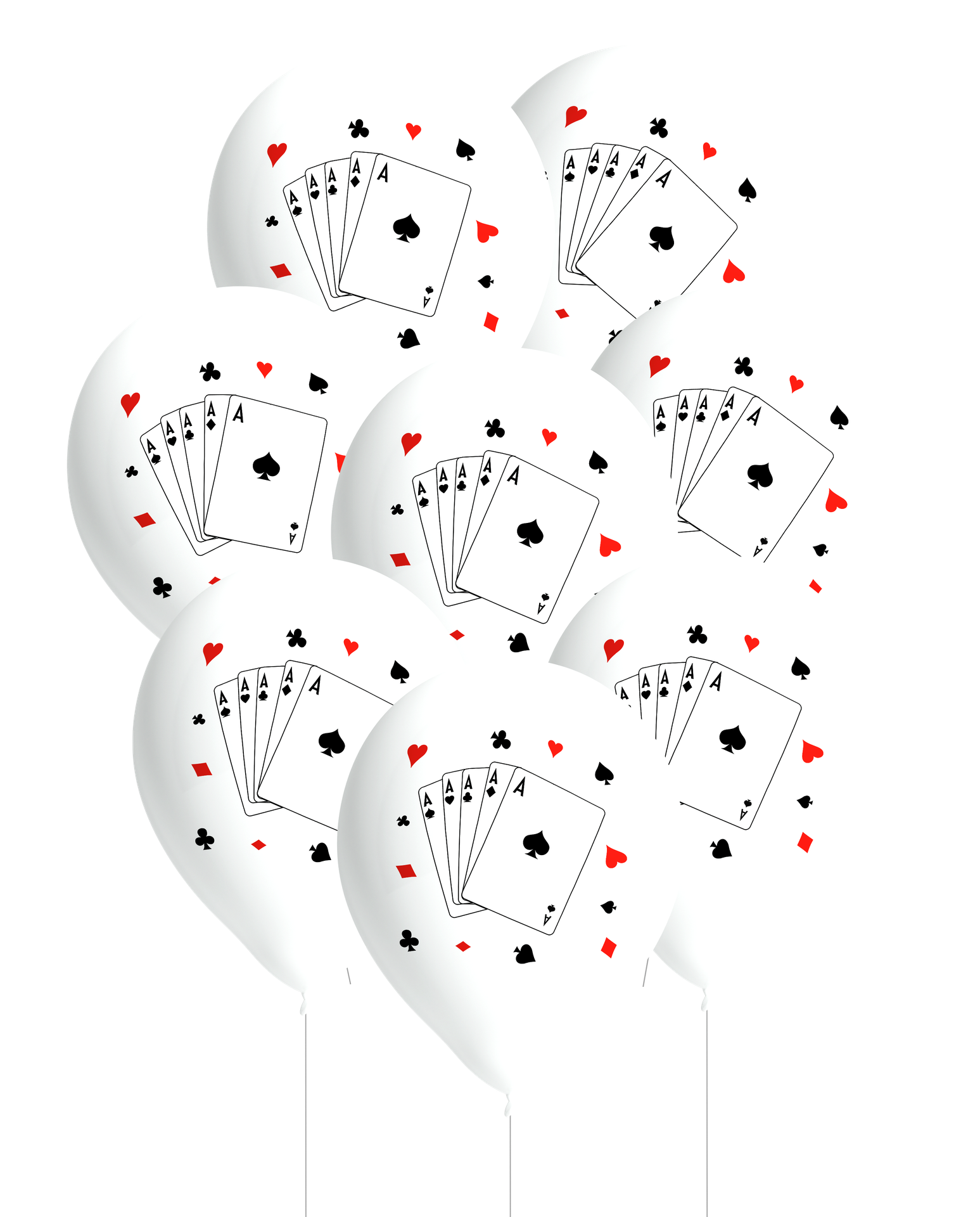 8 palloncini in lattice da casinò