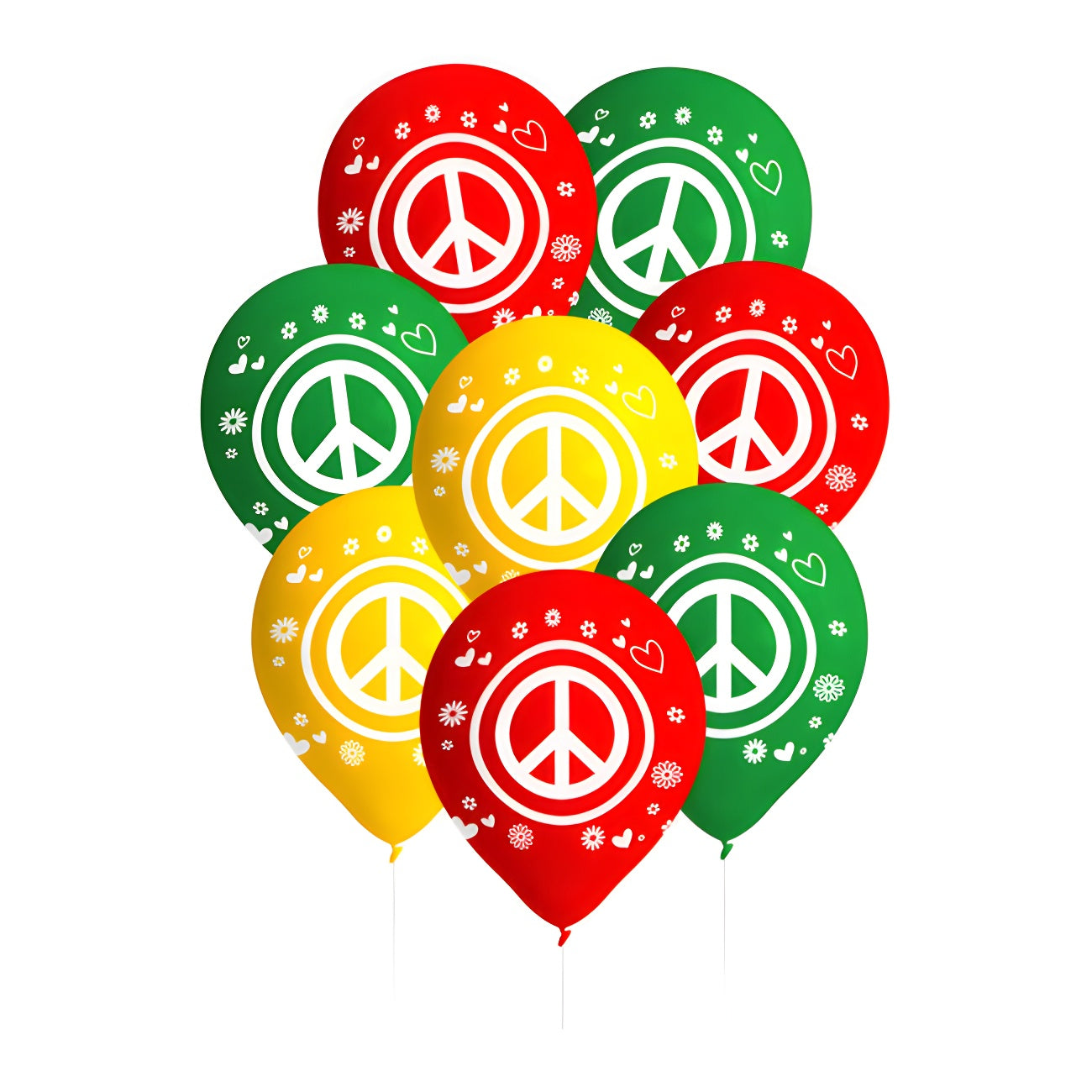 8 Globos Látex Hippie