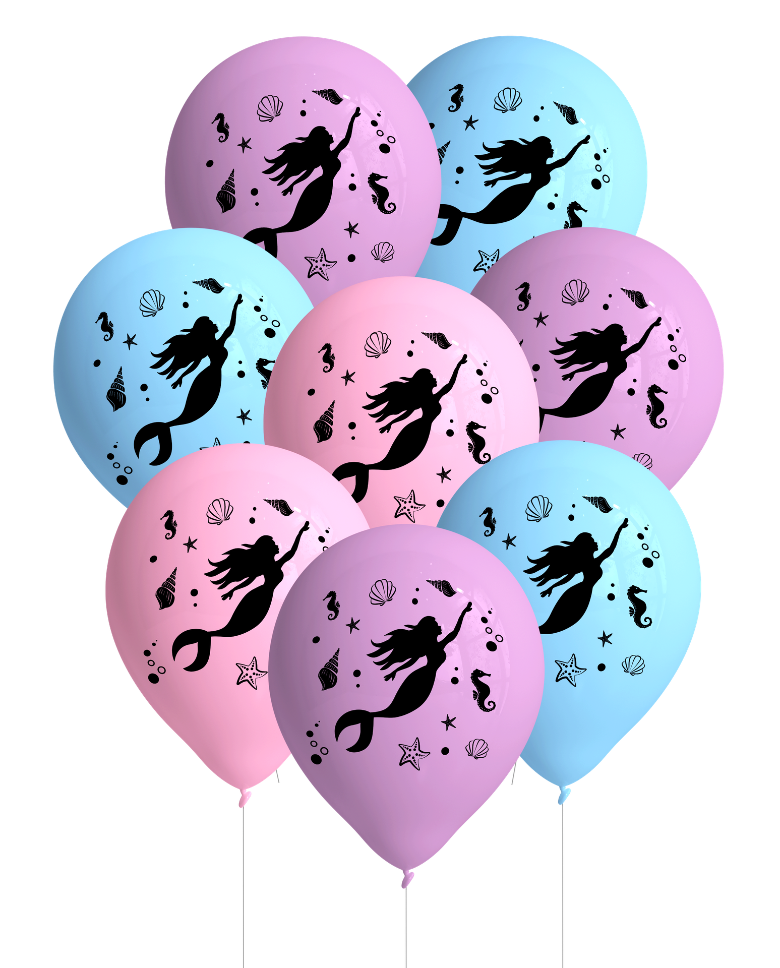 8 Globos Látex MERMAID SHINE