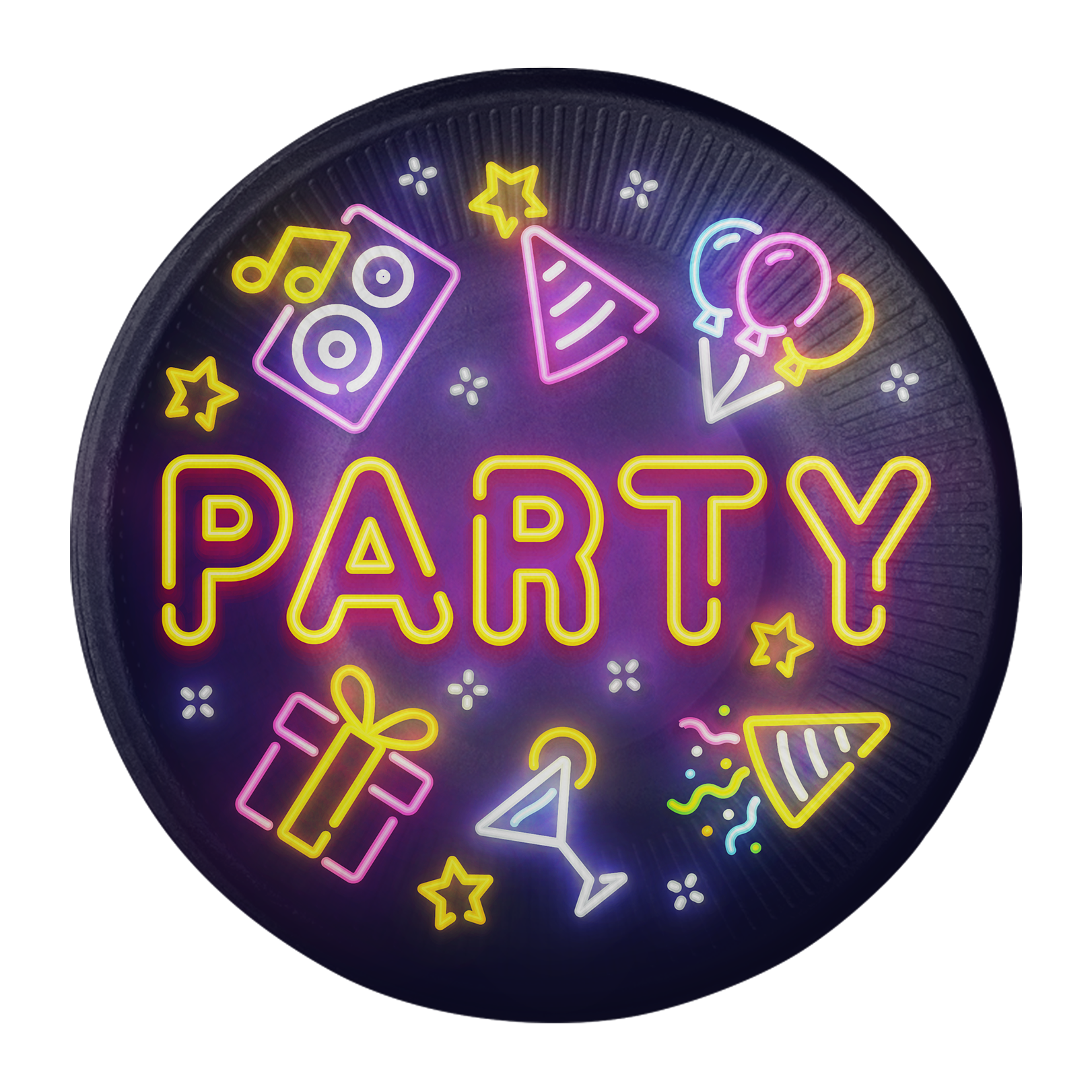 8 PLATOS 18 CM GLOW PARTY