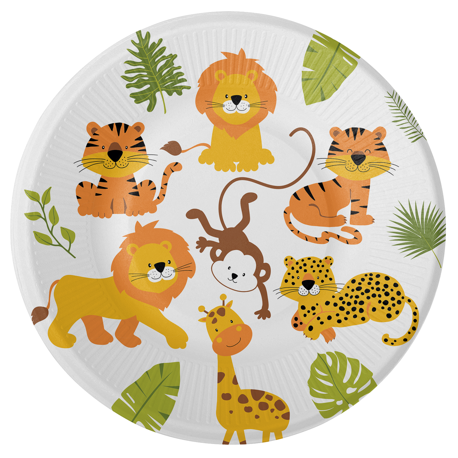 8 PIATTI 18 CM ANIMALI DELLA GIUNGLA