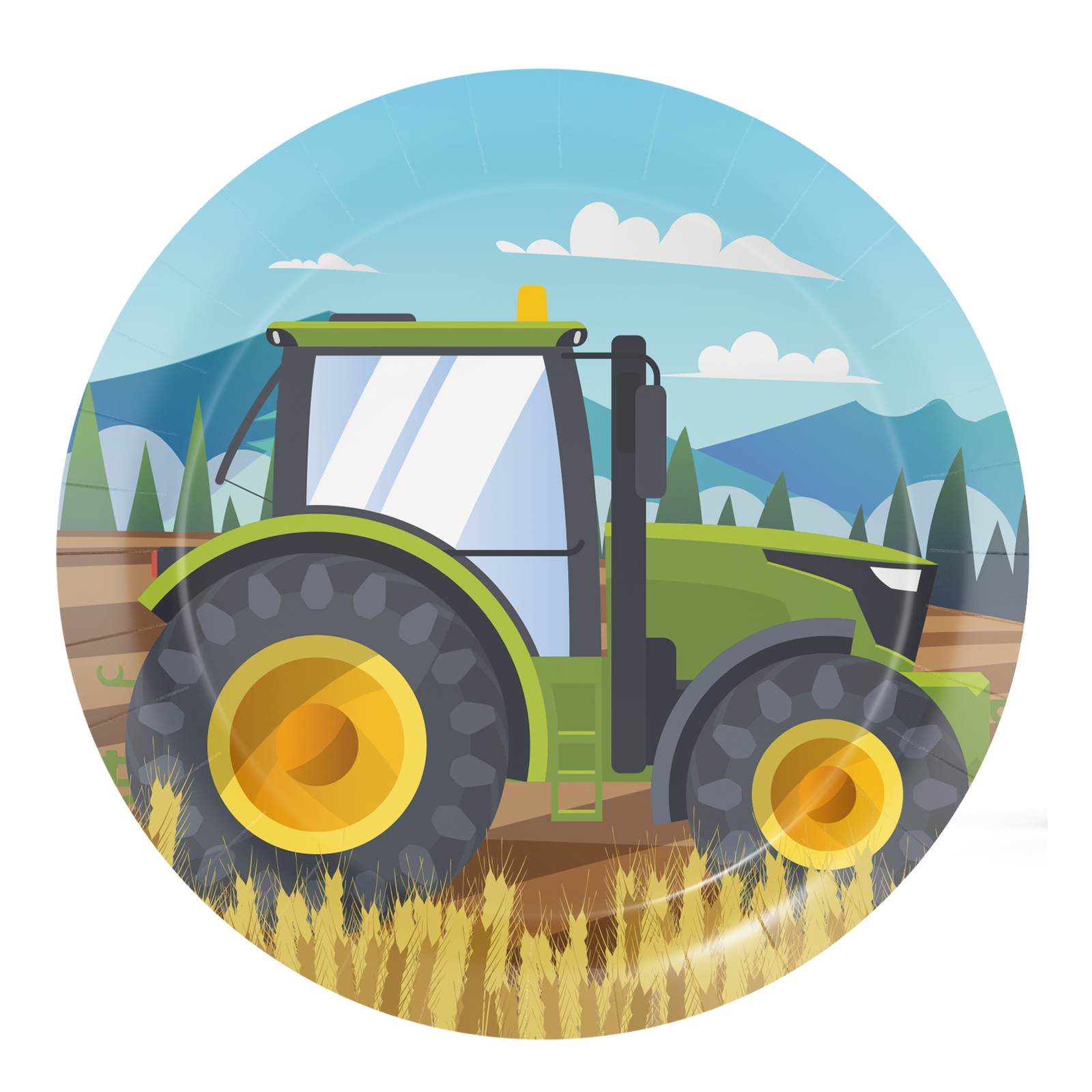 8 PIATTI 18 CM TRACTOR TIME