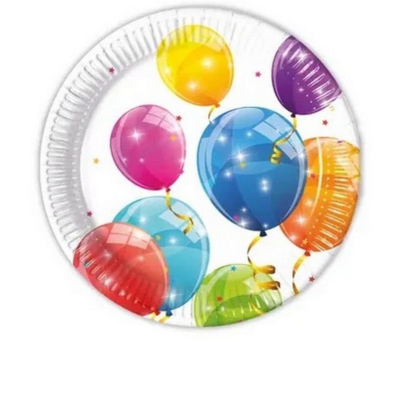 8 PIATTI 23 CM Palloncini Scintillanti