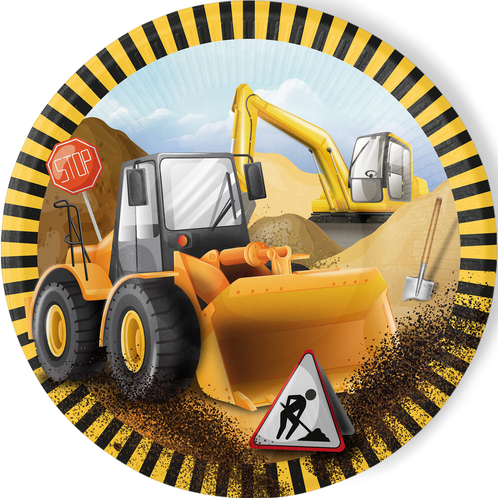 8 Platos 23 cm BIG DIG CONSTRUCCION