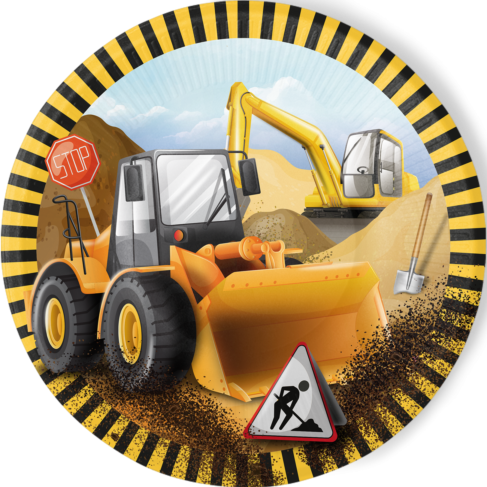 8 Platos 23 cm BIG DIG CONSTRUCCION