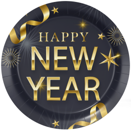 8 PIATTI FELICE ANNO NUOVO 23 CM