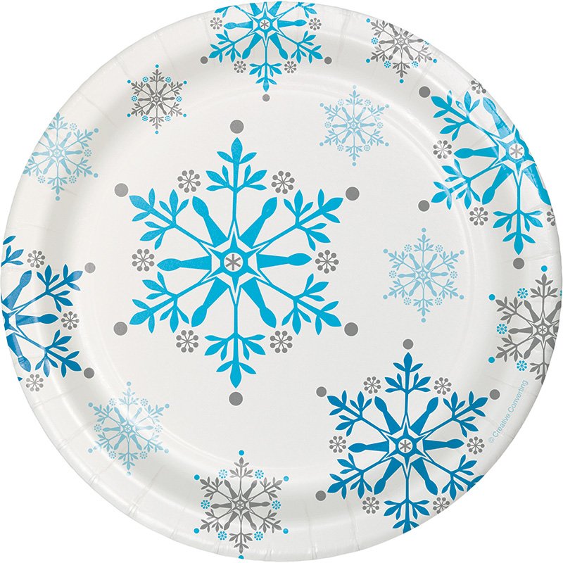 8 Piatti Fiocchi di Neve 18cm