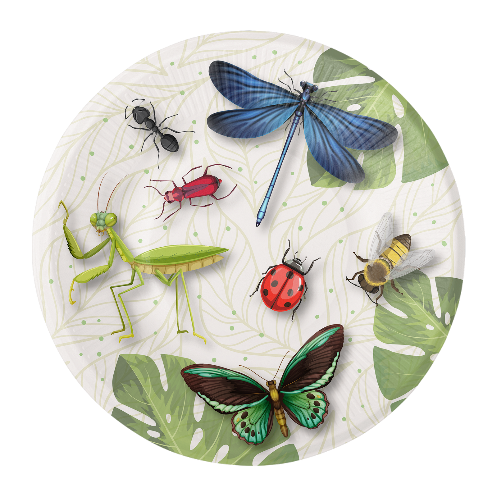 8 assiettes 18 cm INSECTES D'ANNIVERSAIRE