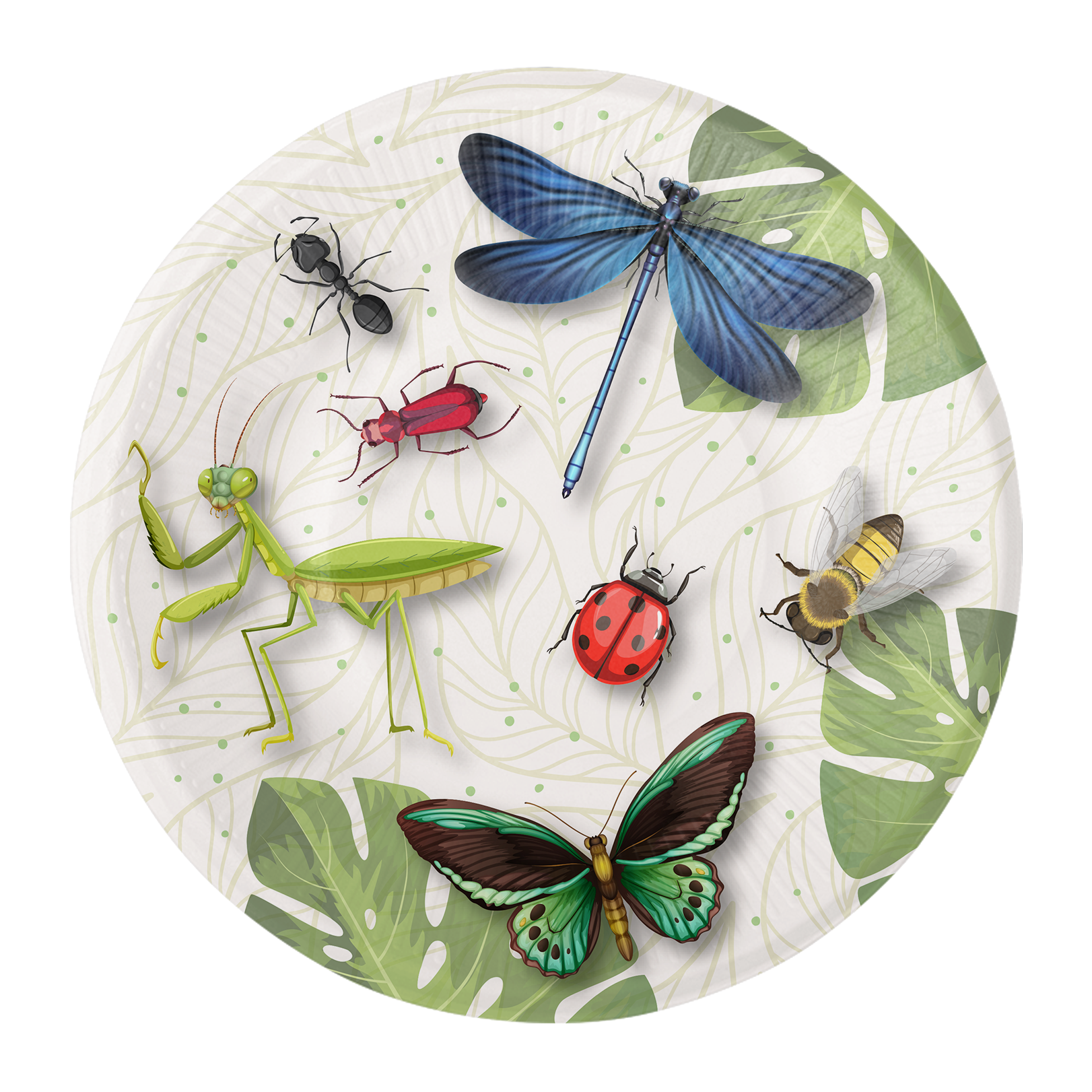 8 assiettes 18 cm INSECTES D'ANNIVERSAIRE