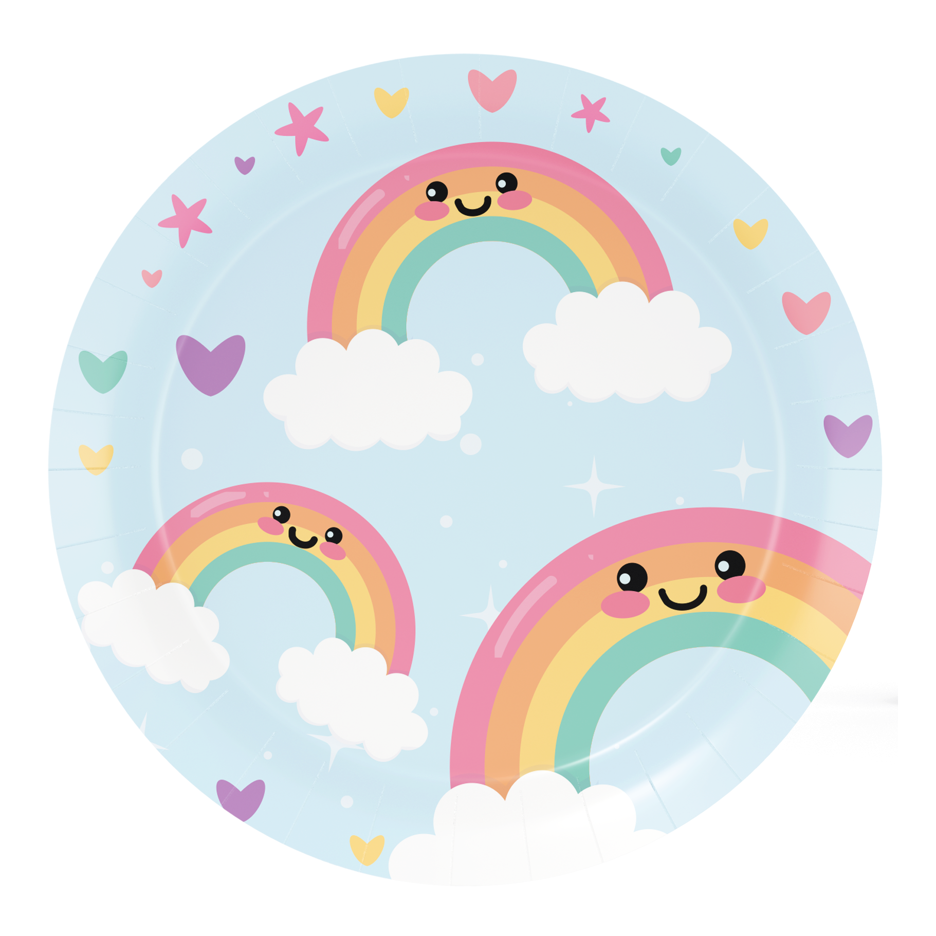 8 Platos 18 cm HAPPY RAINBOW