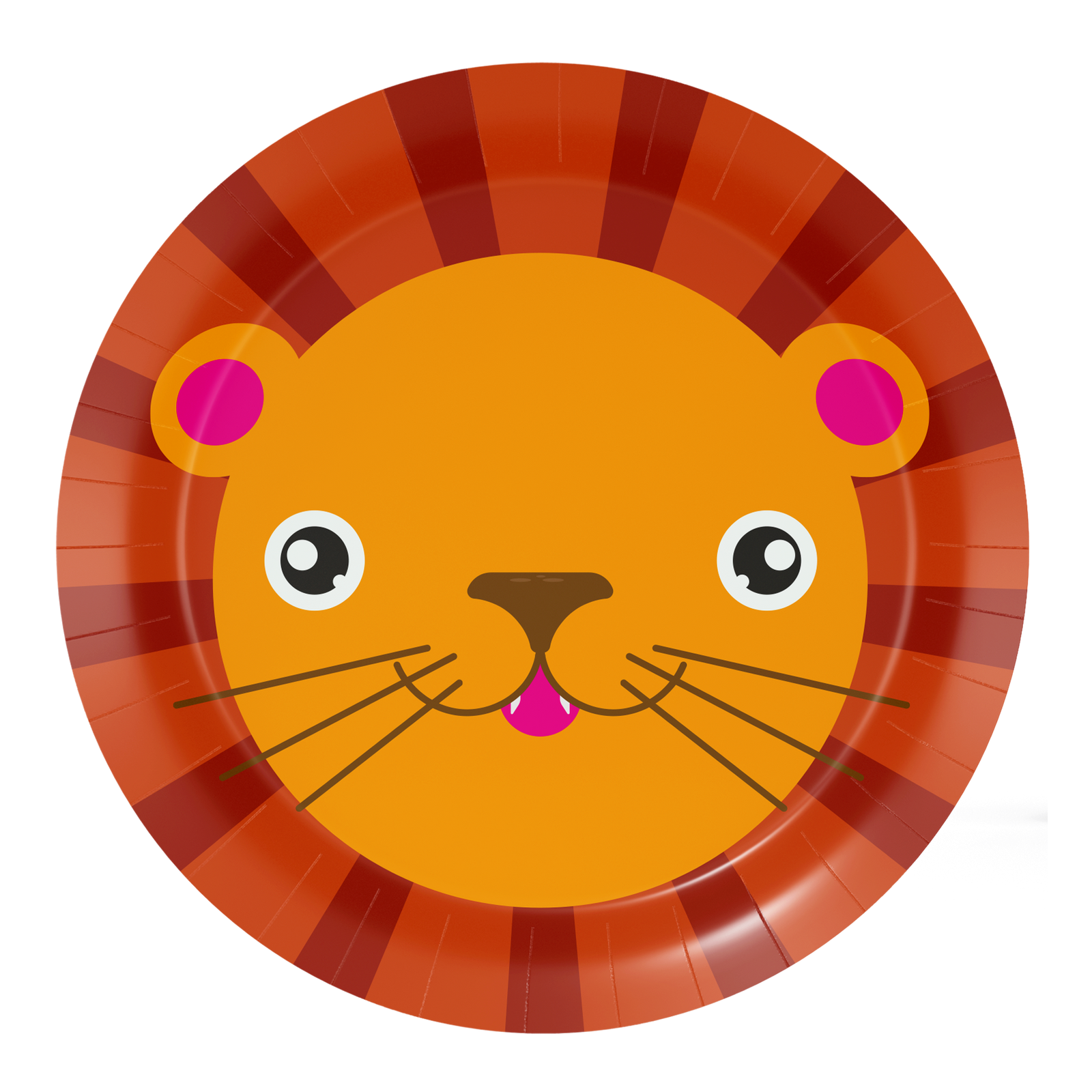 8 Platos 18 cm LION ANIMAL FACES