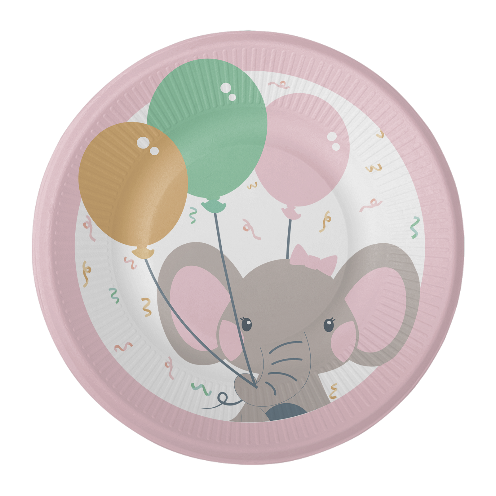 8 piatti elefante rosa 18 cm