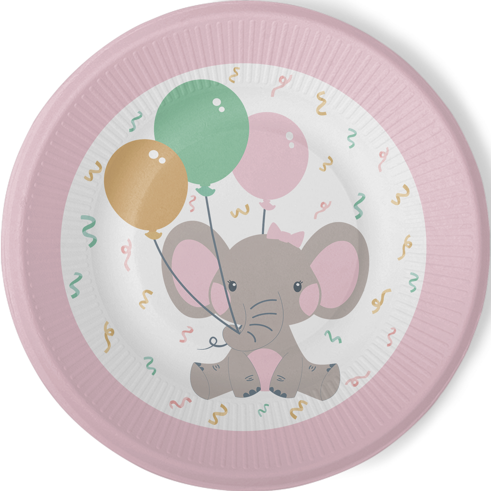 8 piatti elefante rosa 23 cm