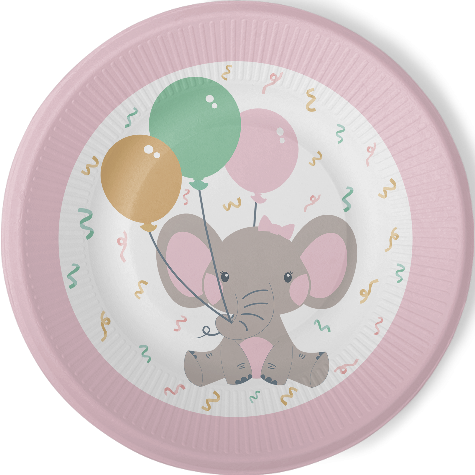 8 Platos 23 cm Pink Elephant