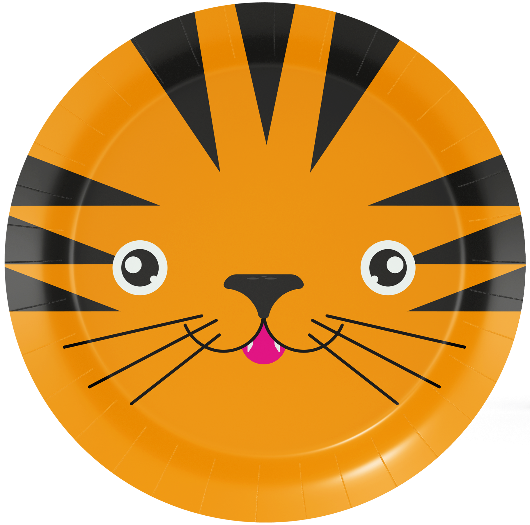 8 Platos 23 cm TIGER ANIMAL FACES