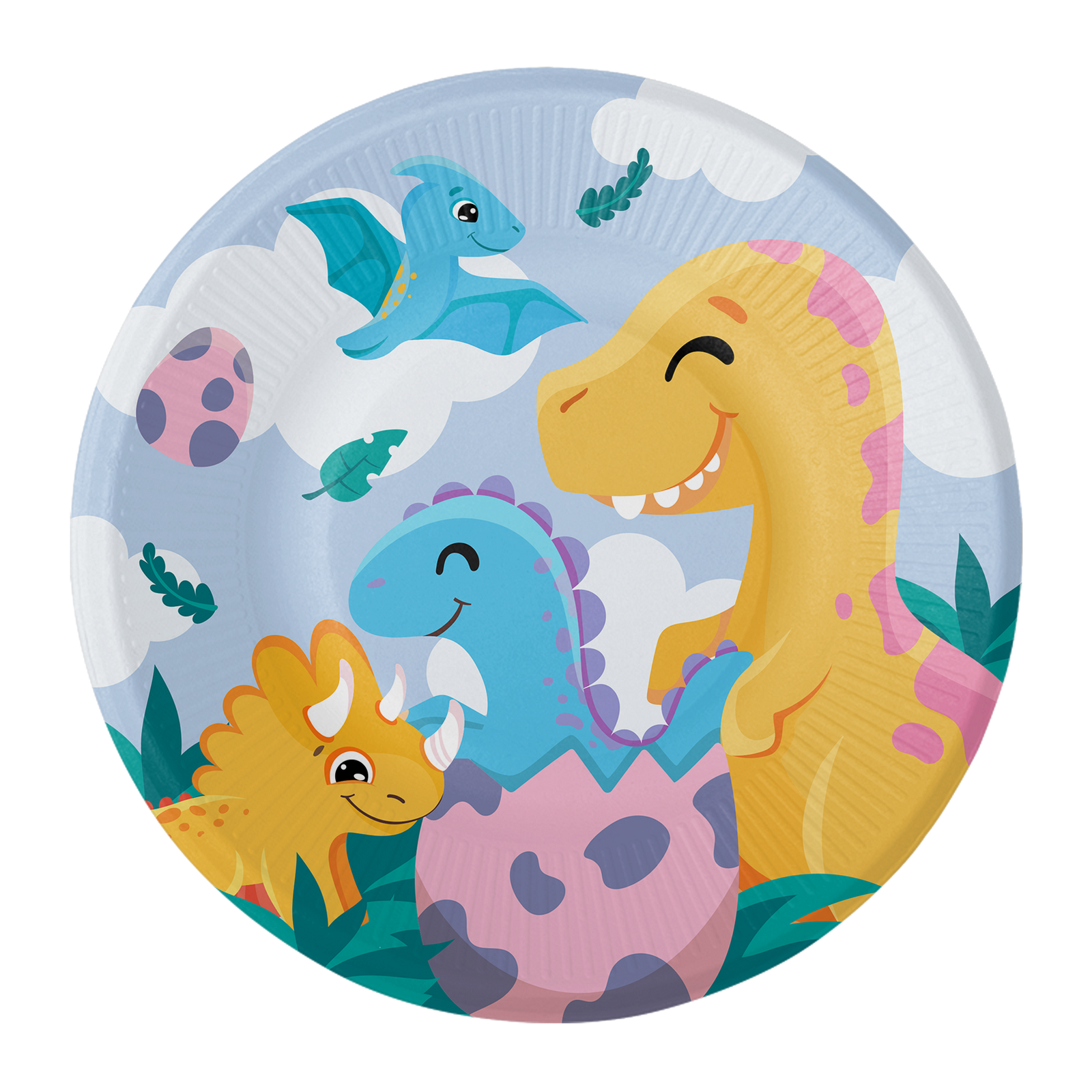 8 Piatti Divertenti Dinosauri 18 cm