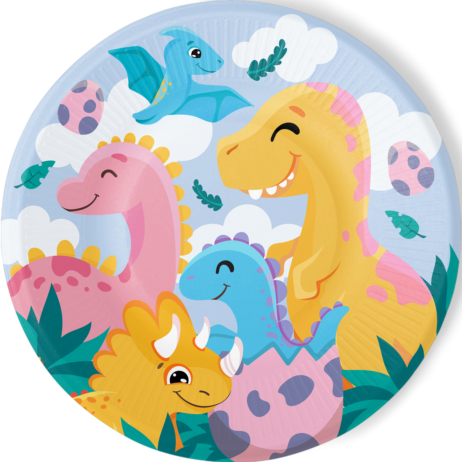8 Piatti Divertenti Dinosauri 23 cm