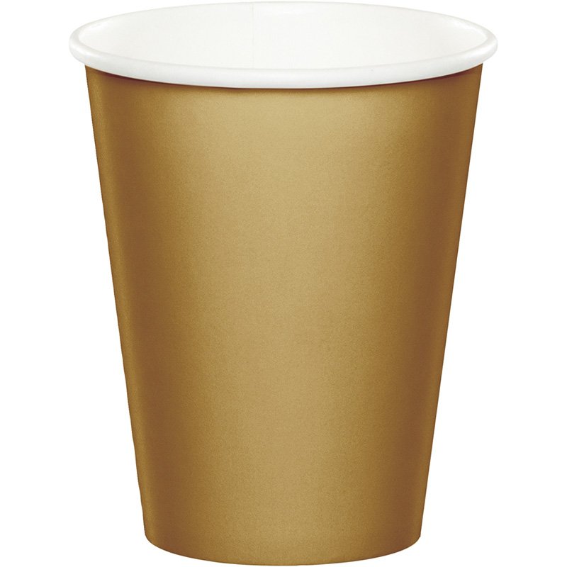 8 BICCHIERI DI CARTA 250 ML ORO SCINTILLANTE