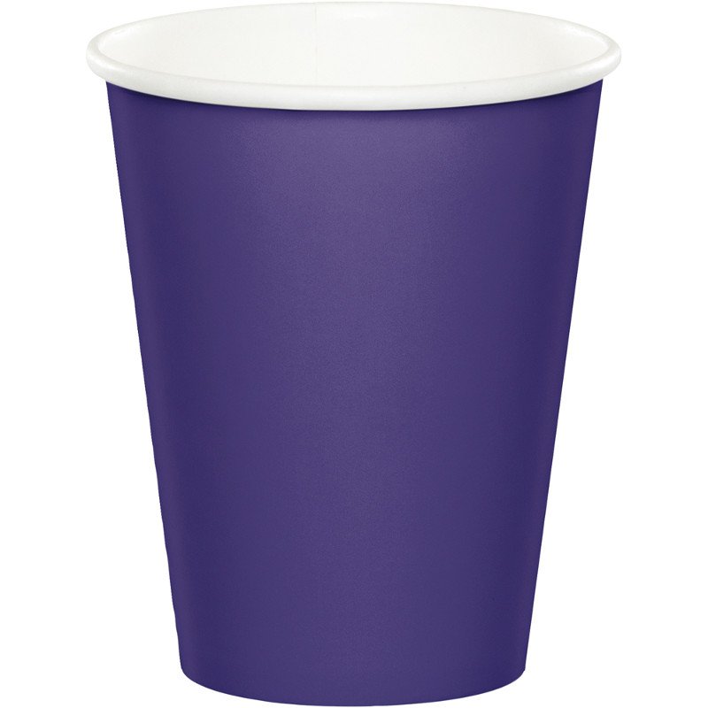 8 VASOS DE PAPEL 250 ML PURPLE