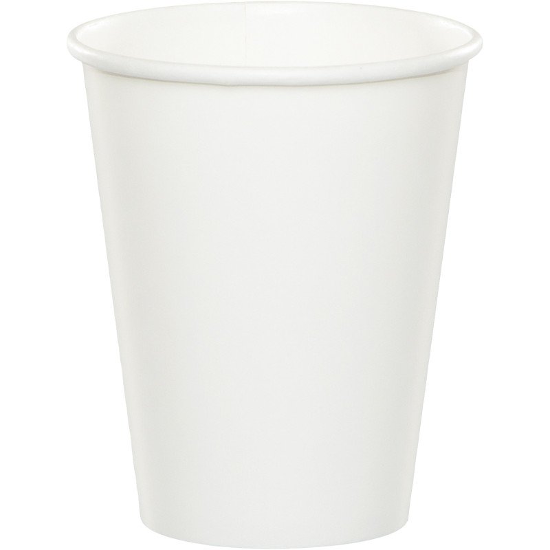 8 GOBELETS EN PAPIER DE 250 ML BLANCS