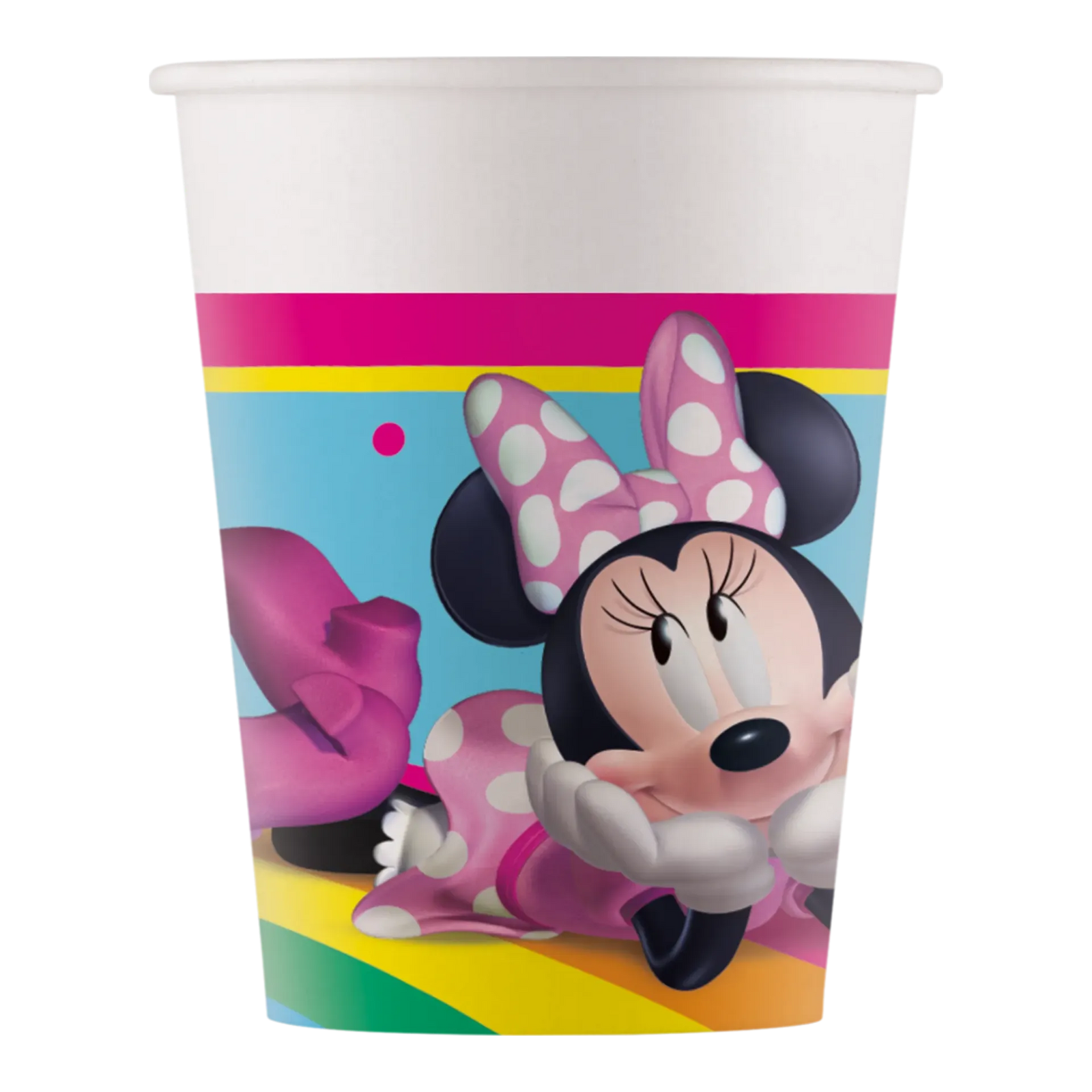 8 VASOS DE PAPEL MINNIE RAINBOW