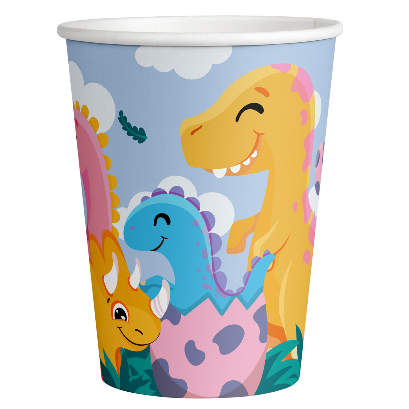 8 Bicchieri Divertenti Dinosauri 250 ml