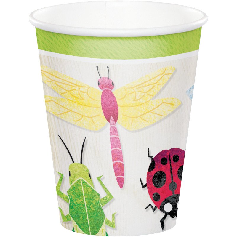 8 verres de 266 ml BIRTHDAY BUGS