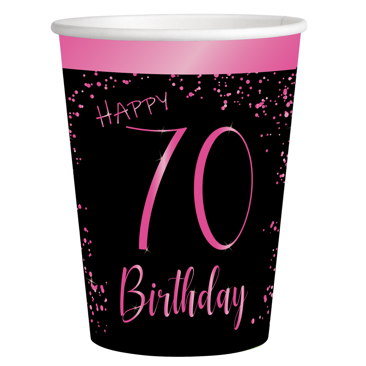 8 Vasos Elegant Pink 70 años 250 ml