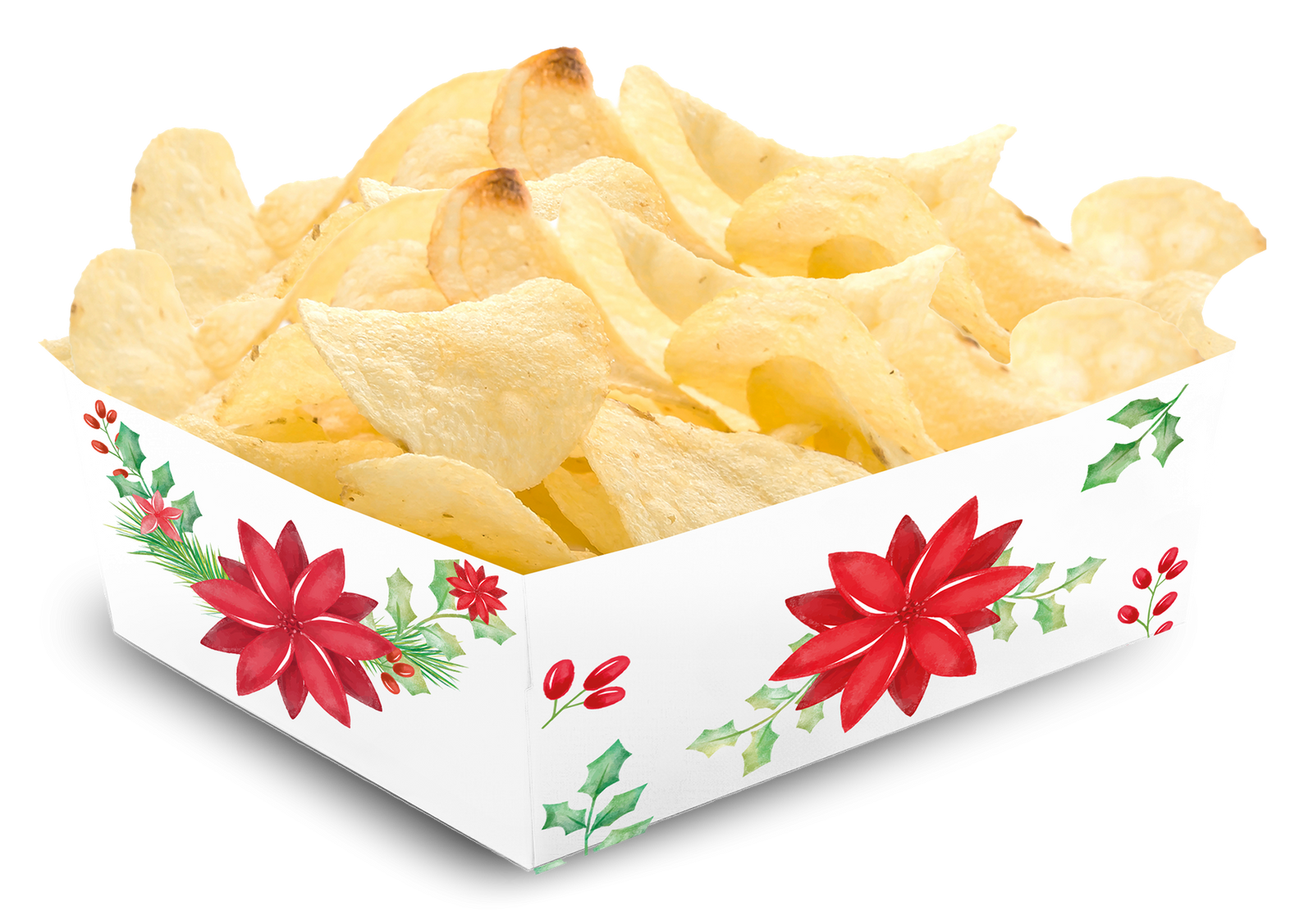 Plateau de Noël avec poinsettias, 15 x 11 x 6 cm